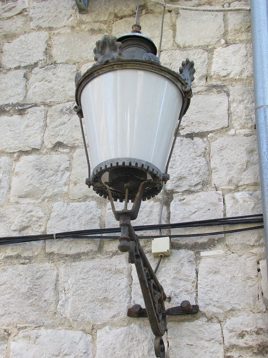 lamp, lantern, architecture, wall, old, brick, house, antique HD wallpaper