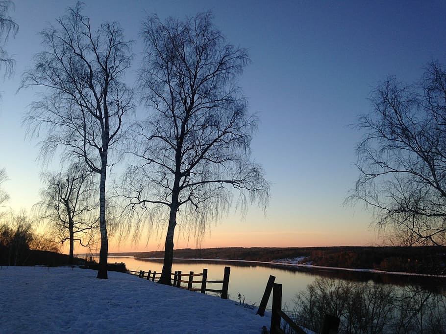 River, Sunset, Winter, Nature, Sky, clouds, water, volga, plyos HD wallpaper