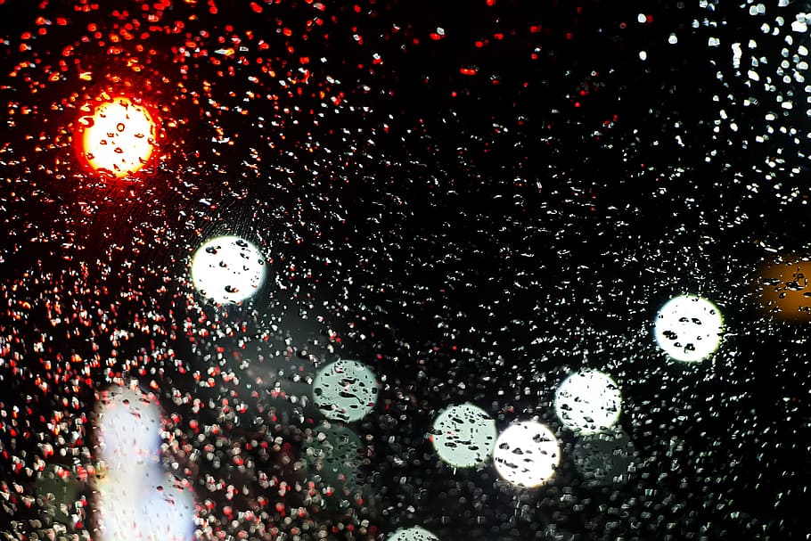 photography of bokeh lights, non, rainwater, reflect, flow HD wallpaper