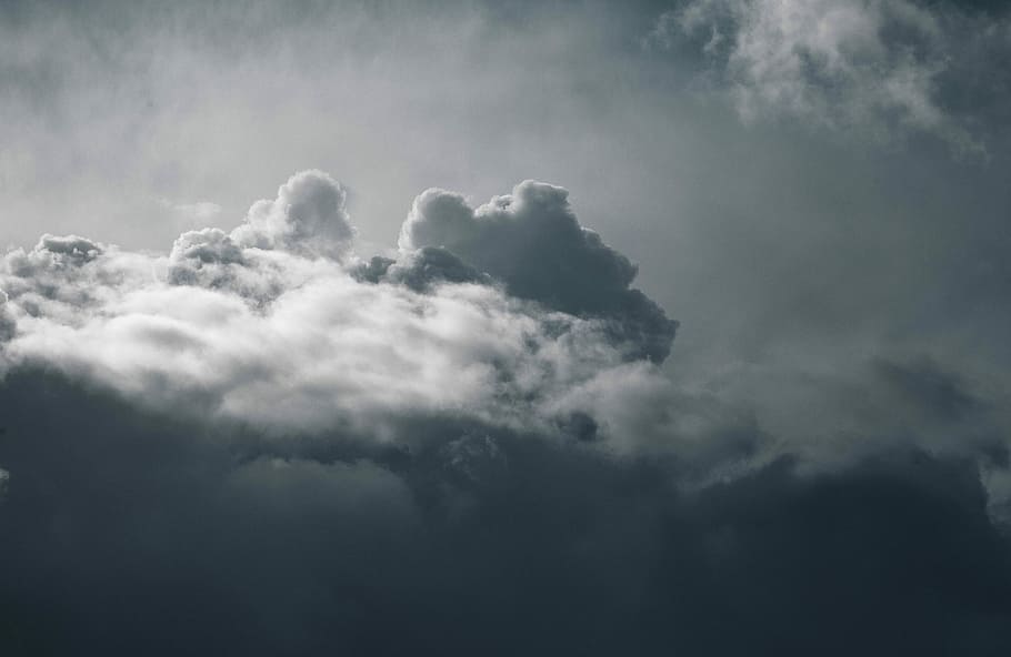 grayscale painting of clouds, texture, sky, wind, storm, weather HD wallpaper
