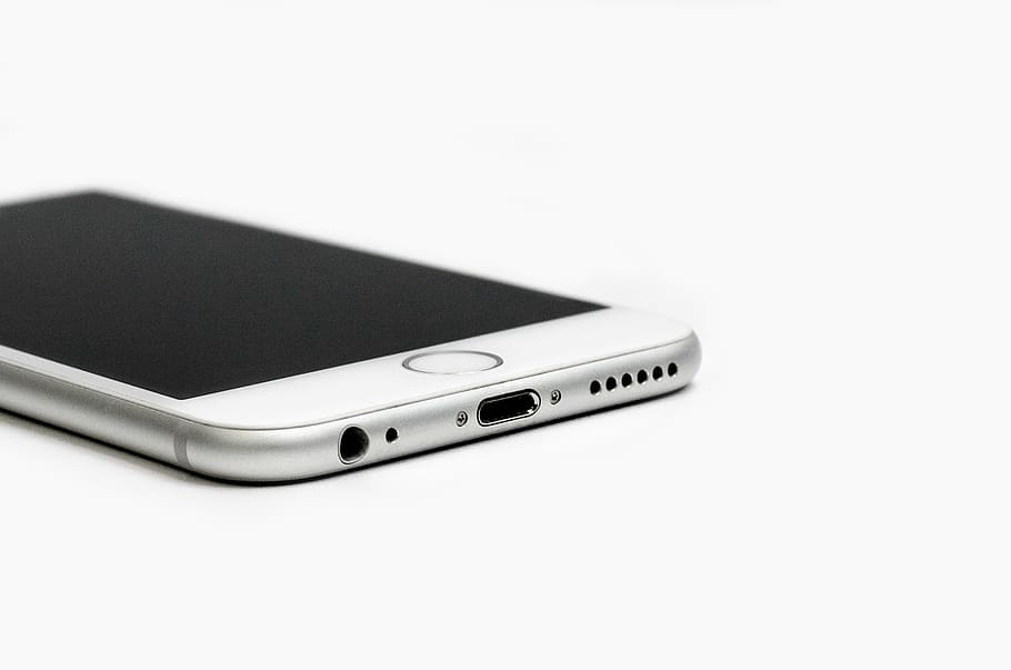 silver iPhone 6, apple, cellphone, gadget, electronics, technology