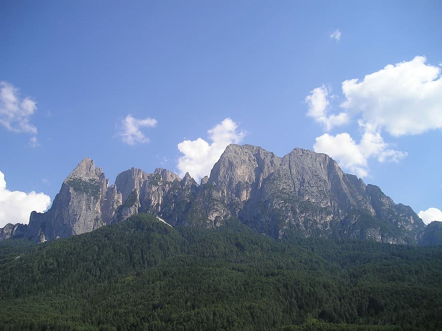 Schlern, Santner, Peak, santner peak, dolomites, mountains, HD wallpaper