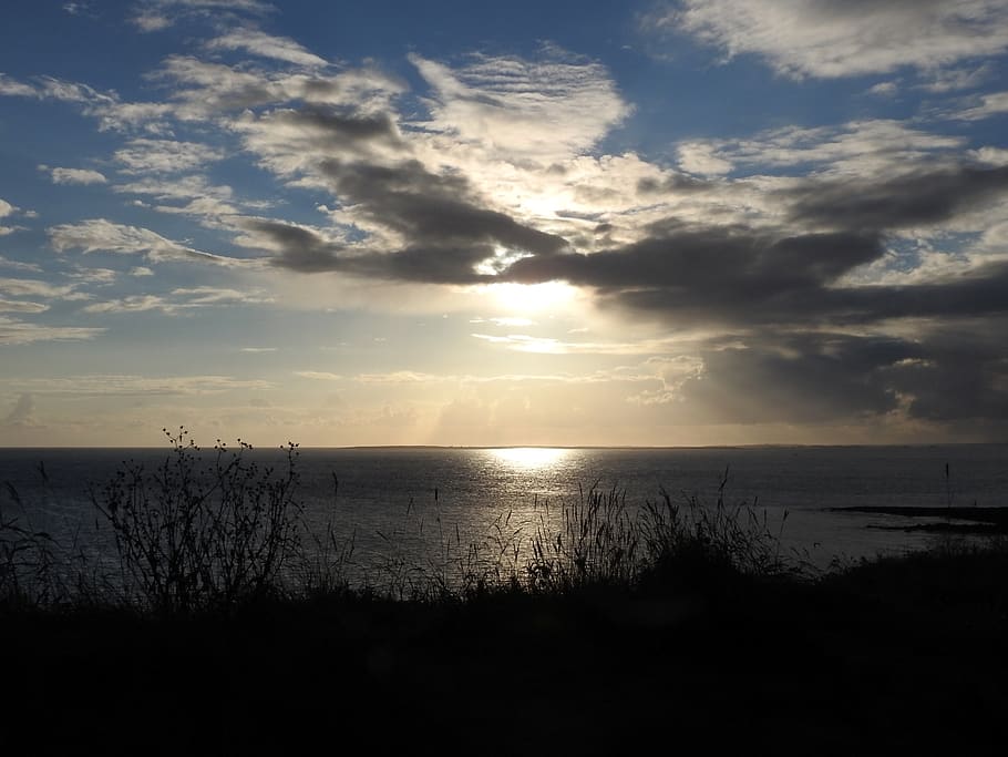 ocean, britain, twilight, sky, water, scenics - nature, cloud - sky HD wallpaper