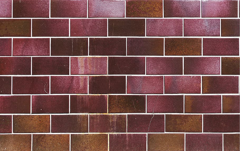 gray and brown brick wall illustration, facade, clinker, tile, HD wallpaper