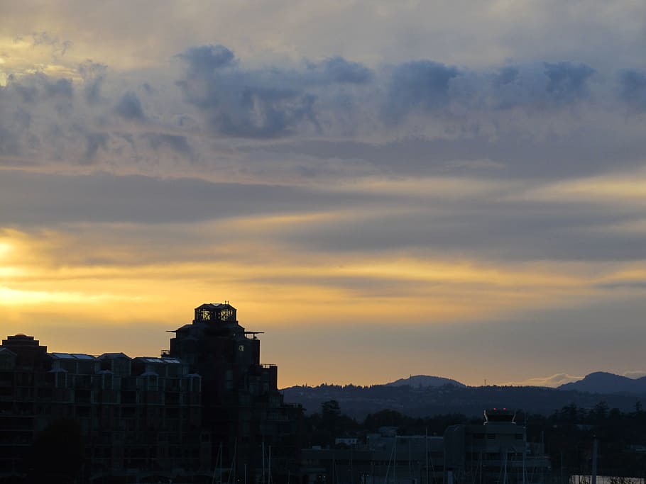 victoria, canada, sunset, building exterior, cloud - sky, architecture HD wallpaper