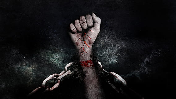 person's arm with silver chain illustration, hand, faust, violent HD wallpaper
