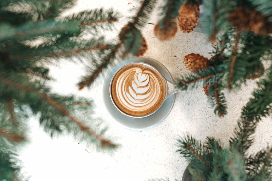 espresso coffee on cup, mocha with cream, latte, cappuccino, drink HD wallpaper