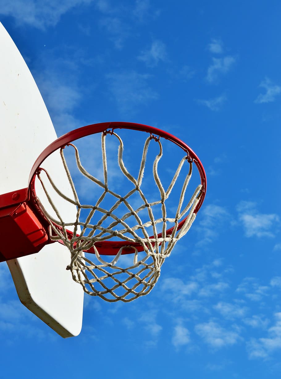 sky, sport, game, play, recreation, outdoor, court, hoop, basketball, HD wallpaper