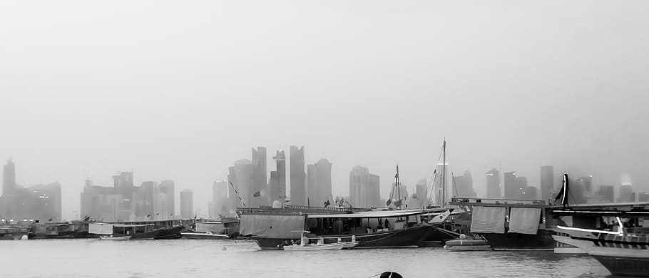 qatar, doha, skyline, both, port, architecture, building exterior HD wallpaper