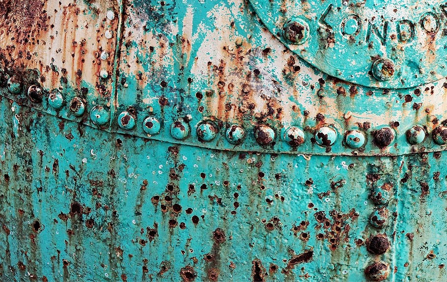 green metal frame, buoy, corroded, rusty, steel, iron, plate, HD wallpaper