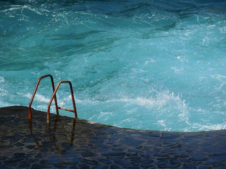 Pool, Ocean, Sea, Sea, Wave, Water, sea ​​pool, coast, blue HD wallpaper