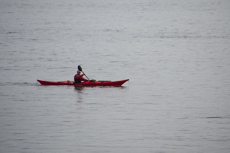 man kayaking on body of water, portland, oregon, river, canoe