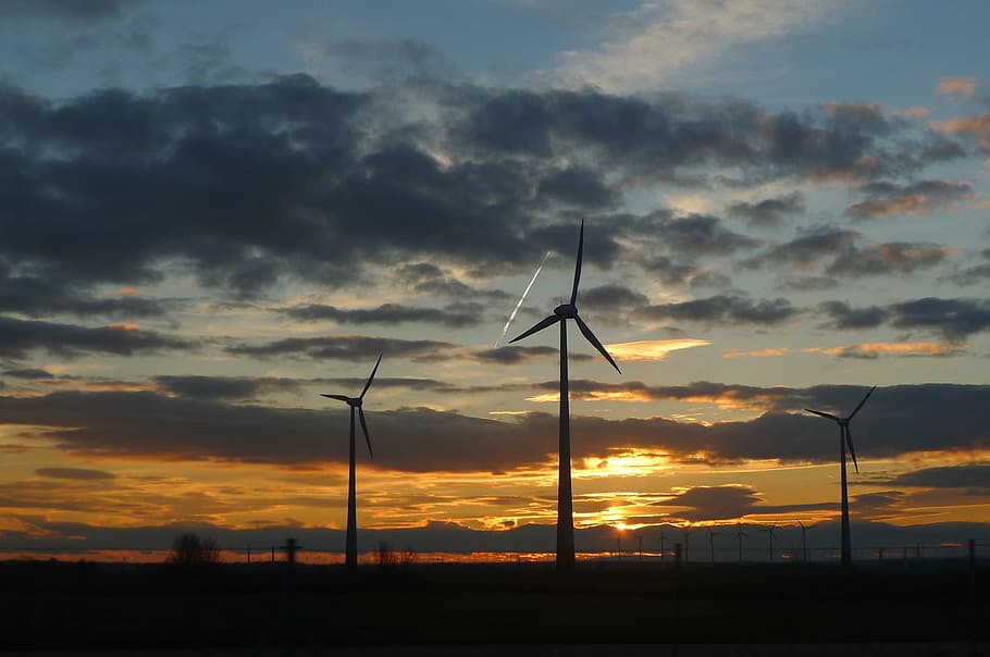 Sunset, Energy, Wind, Environment, Power, plant, electricity HD wallpaper