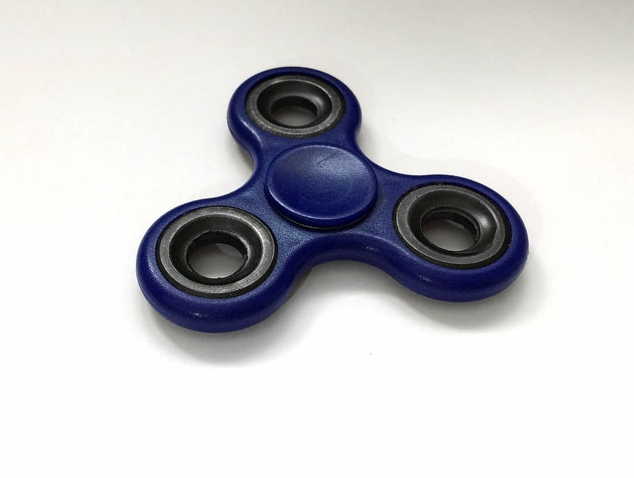 fidgit spinner, toy, blue, stress relief, white background HD wallpaper