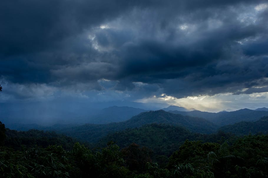 blue khruem, rain, sky, rain cloud, the air is not good, the heavy sky HD wallpaper