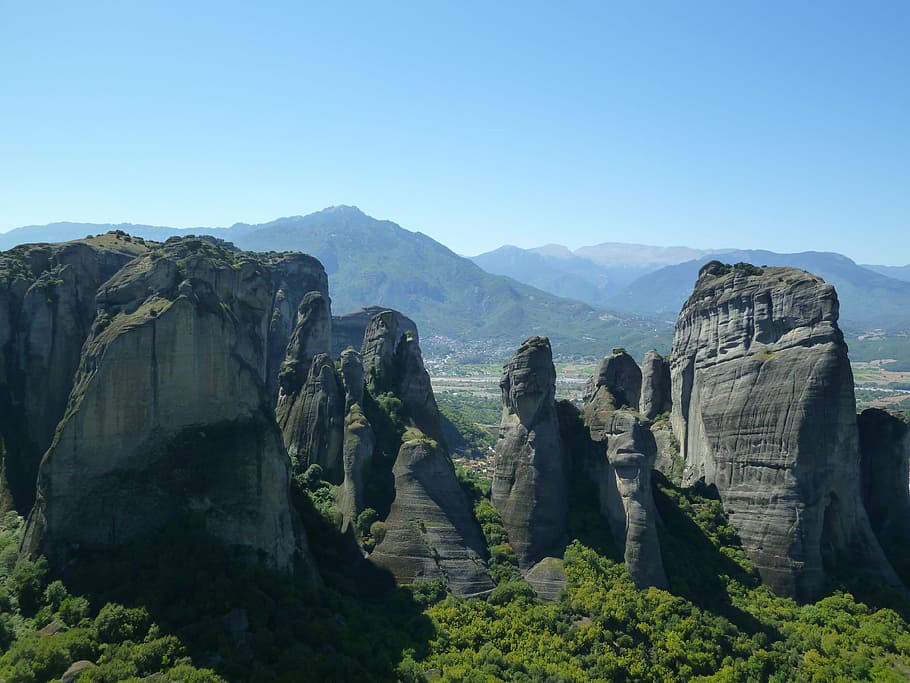 Meteora, Greece, Monastery, Rock, mountain, kalambaka, rock - object HD wallpaper