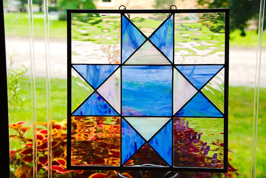 stained glass, barn quilt, benefit, glass - material, multi colored, HD wallpaper