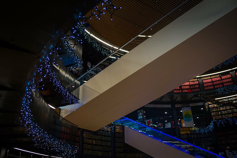 library, lighting, christmas, architecture, built structure HD wallpaper