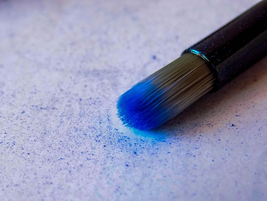 Brush, Makeup, Blue, Shadows, pencil, education, learning, indoors HD wallpaper