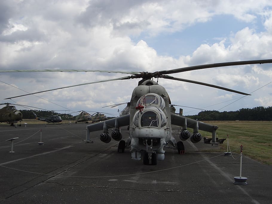 gunship, helicopter, hind, transportation, air vehicle, mode of transportation HD wallpaper