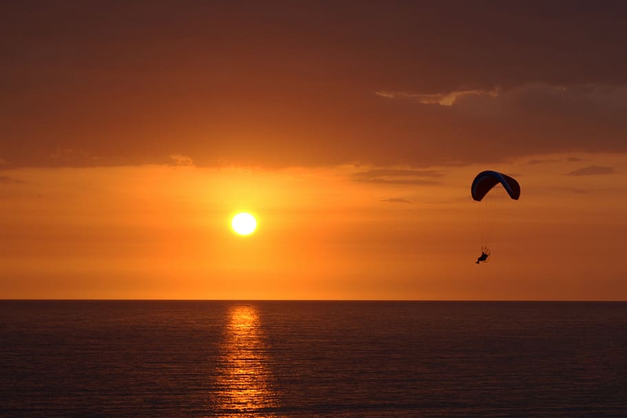 sunset, sea, light, sky, water, horizon over water, adventure HD wallpaper