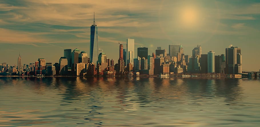 city view at daytime photography, new york, skyline, new york city, HD wallpaper
