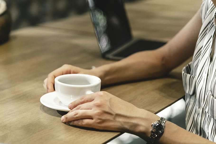 person holds white ceramic teacup, aroma, beverage, break, brewed HD wallpaper