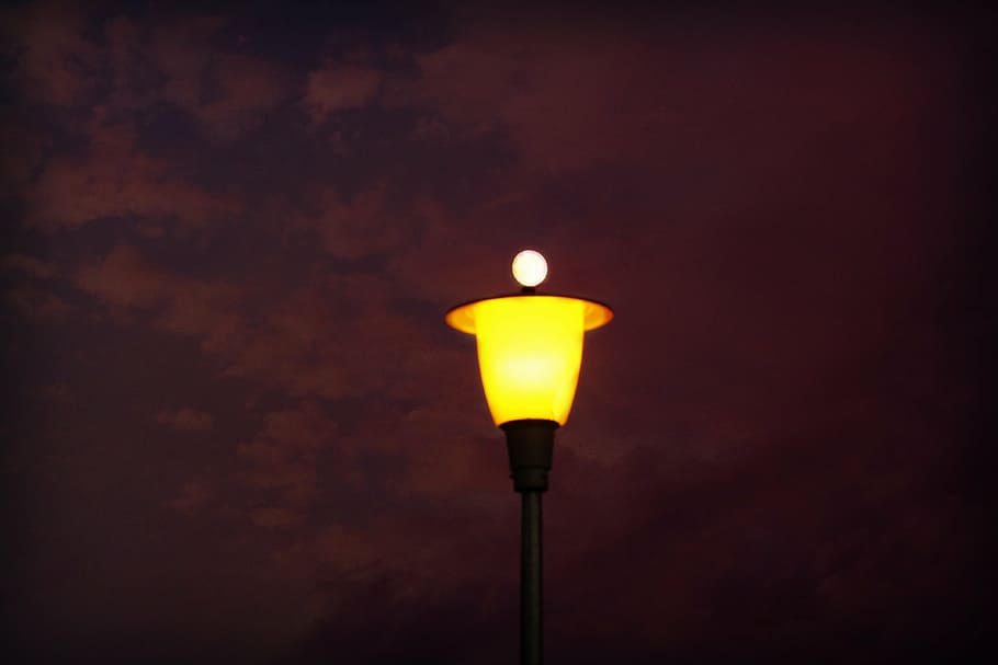 full moon, lantern, night, electric Lamp, lighting Equipment HD wallpaper