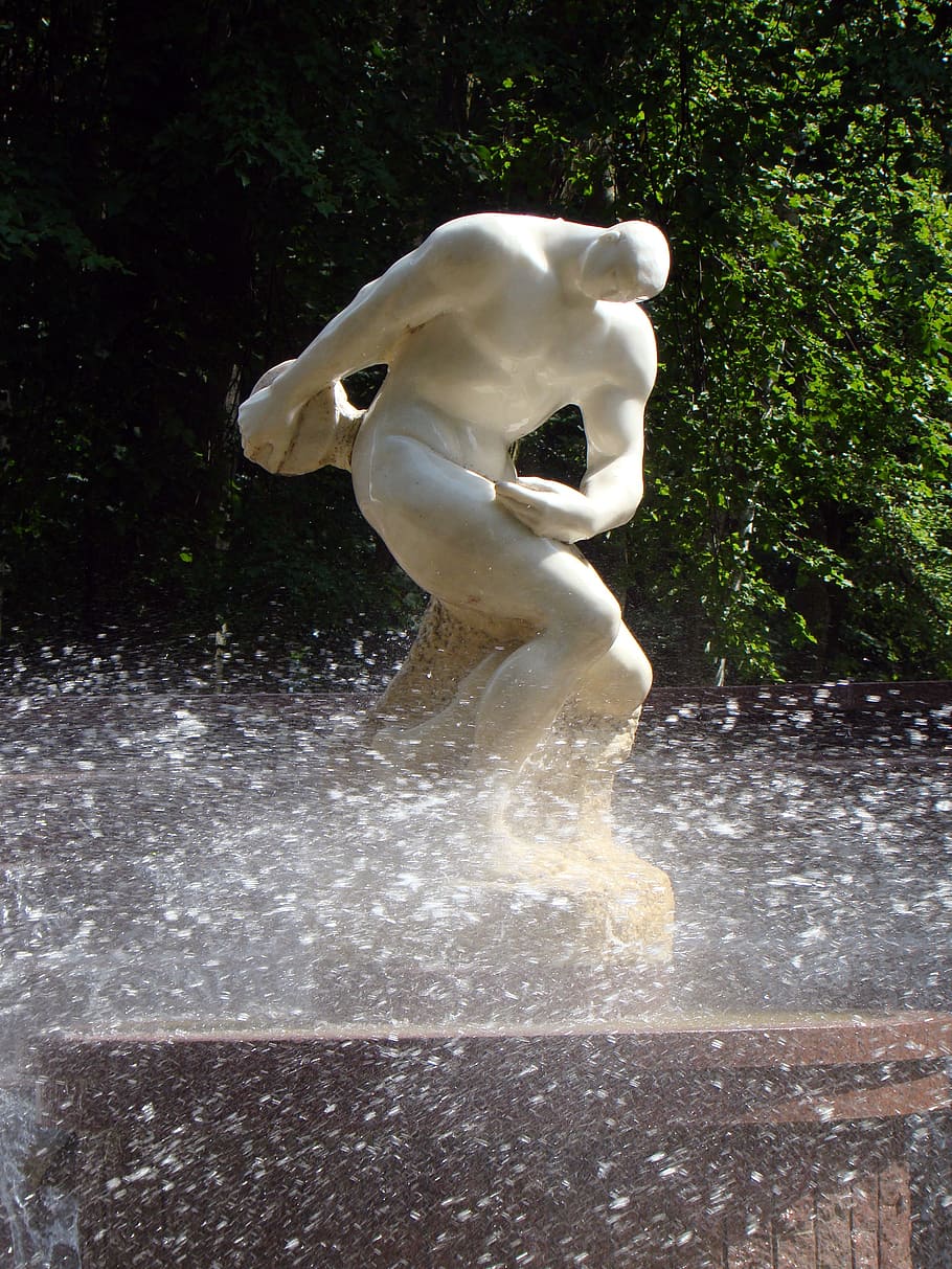 fountain, spatter, the statue, monument, figure, sculpture HD wallpaper