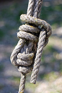 selective focus photography of tied rope, Knot, Fixing, Thaw HD wallpaper
