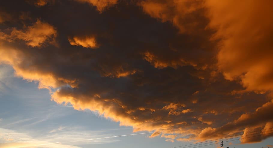clouds, forward, evening sky, sunset, thunderstorm, abendstimmung HD wallpaper