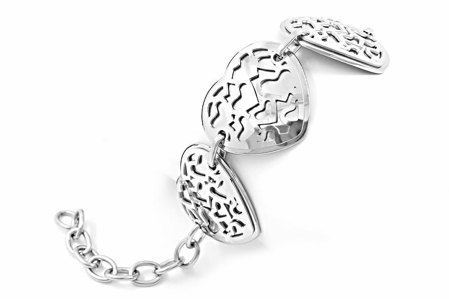 stainless, background, white, bracelet, steel, gold, jewelry HD wallpaper