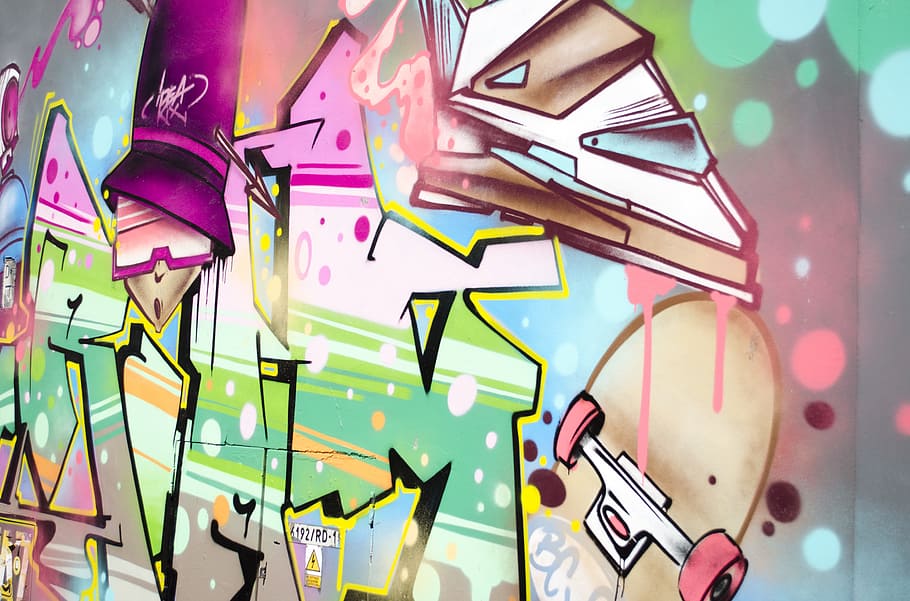graffiti, wall, lake dusia, spray, street art, mural, logo HD wallpaper