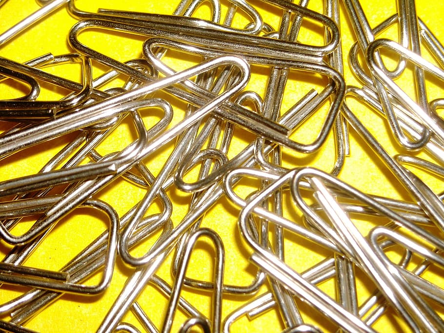 wire, clamp, paper, clip, metal, paper clip, large group of objects HD wallpaper