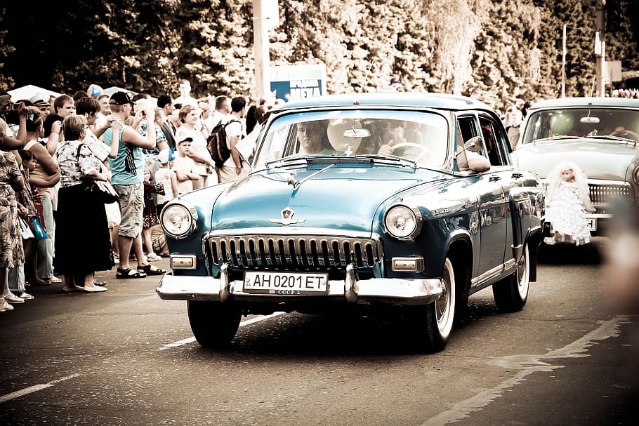 auto, machine, wedding, old, car, motor vehicle, mode of transportation HD wallpaper