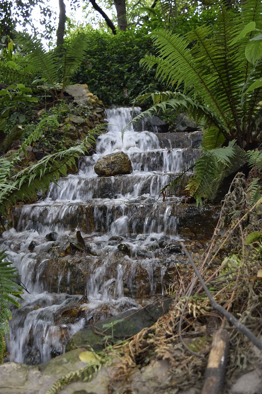 water, waterfall, landscape, nikon d5300, plant, tree, forest, HD wallpaper