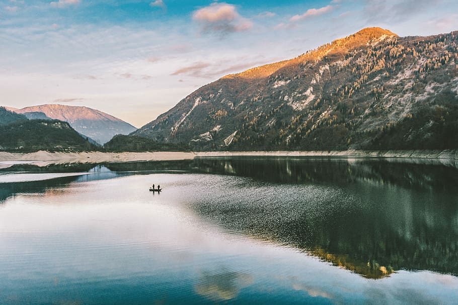 landscape photography of mountain near body of water, landscape photography of lake HD wallpaper