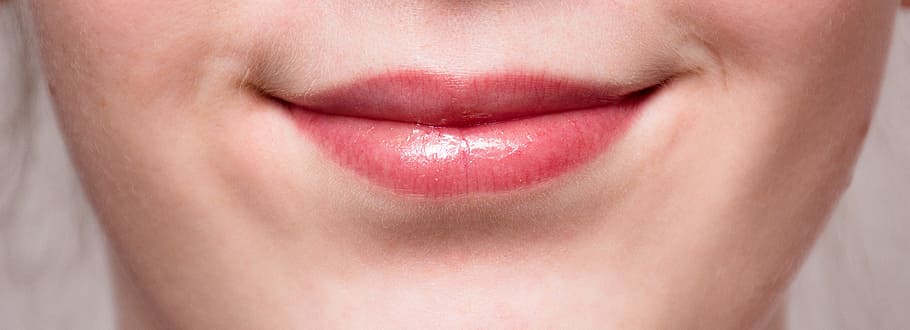 closeup photo of woman's red lipstick, Mouth, Smile, Girl, gloss HD wallpaper