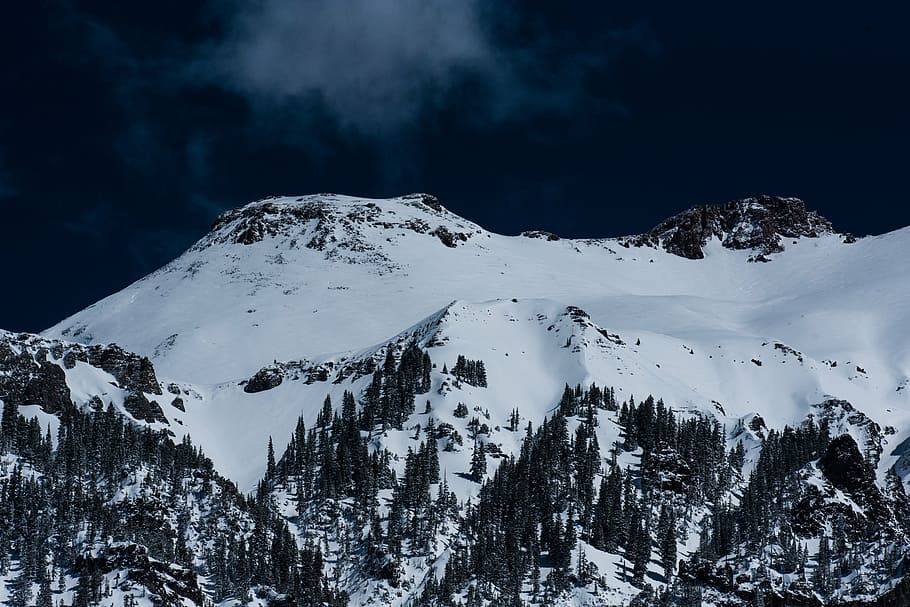 cold, mountain, snow, trees, winter, nature, landscape, outdoors HD wallpaper