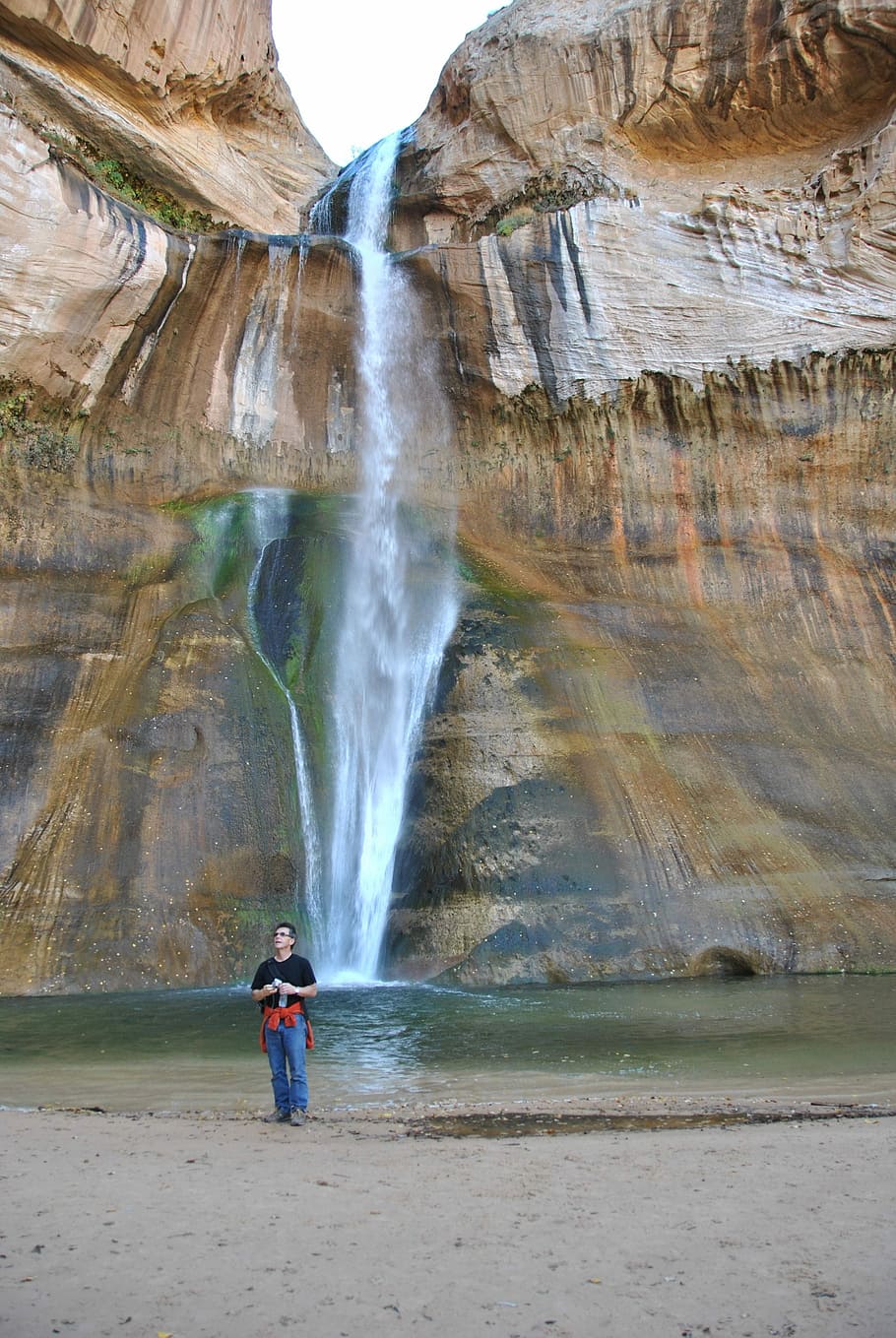 Waterfall, Calf Creek, Utah, Nature, falls, landscape, rock HD wallpaper