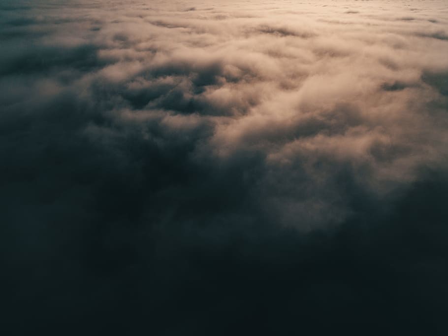 white clouds at nighttime, Heaven and Earth, sky, nature, weather HD wallpaper