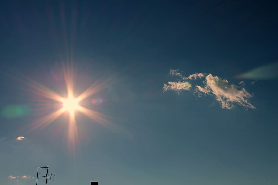 Sun, Light, Cloud, sky, blue, no people, outdoors, day, nature HD wallpaper