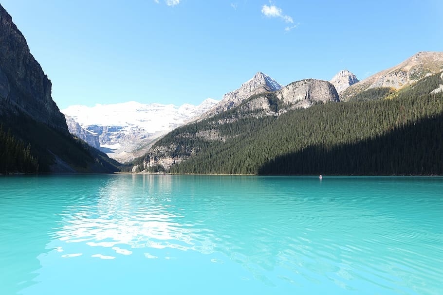 Lake Louise, Rockies, Canada, mountain, water, scenics, blue, HD wallpaper