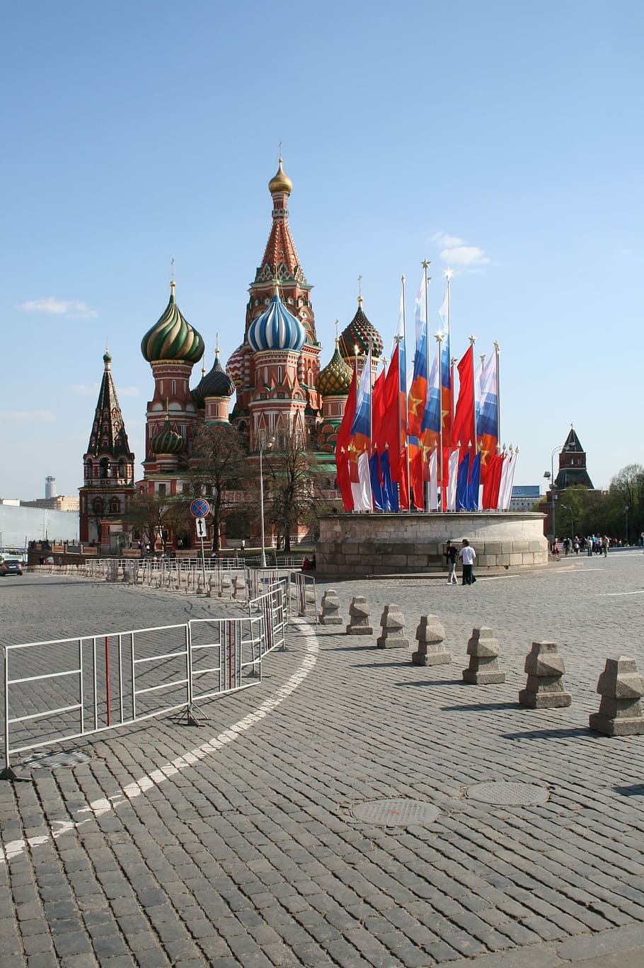 Tsar'S Platform, Lobnoe Mesto Podium, flags, paving, red square HD wallpaper