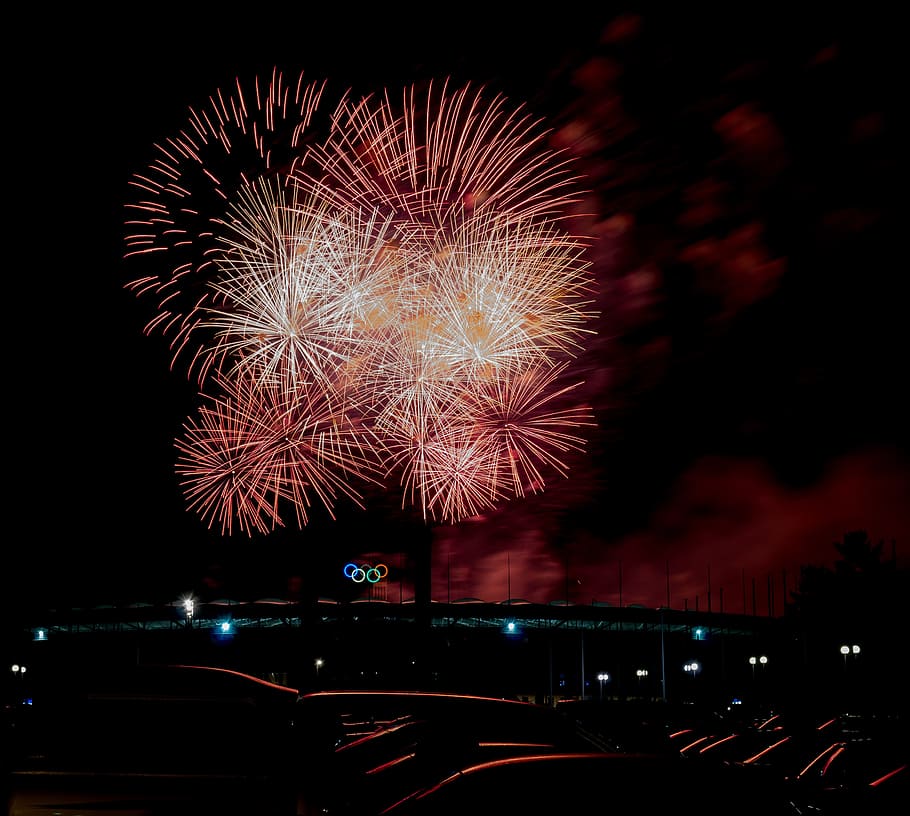 fireworks, pyronale, berlin, event, rocket, pyrotechnics, night HD wallpaper