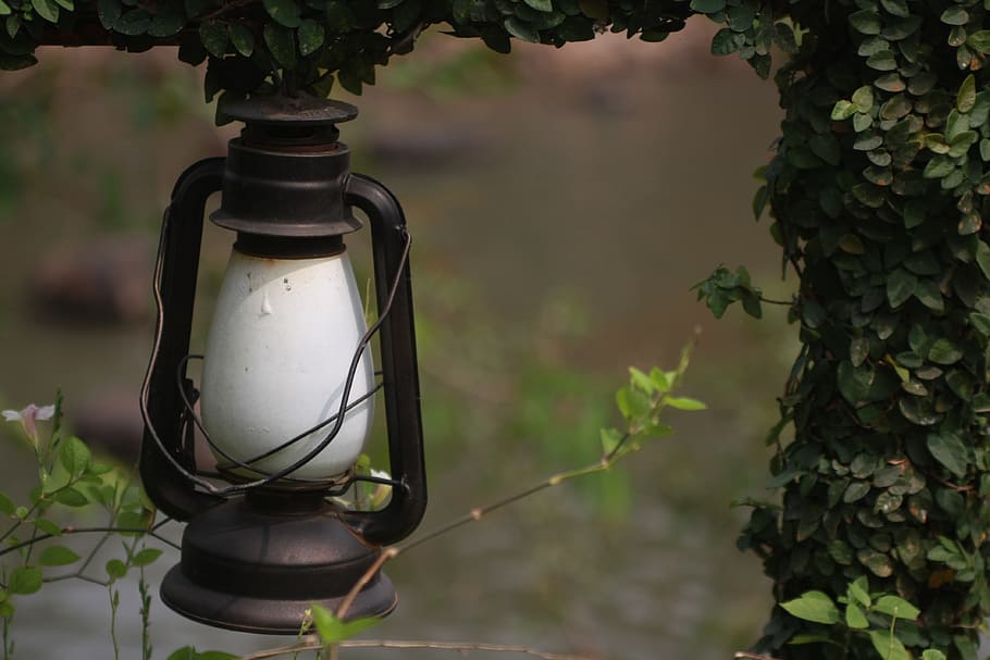 Lamp, Decoration, Light, Garden, backyard, vintage, classic HD wallpaper