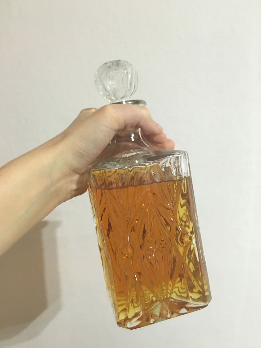 Whiskey, Whisky, Alcohol, Carafe, Glass, bottle, cup, transparent HD wallpaper