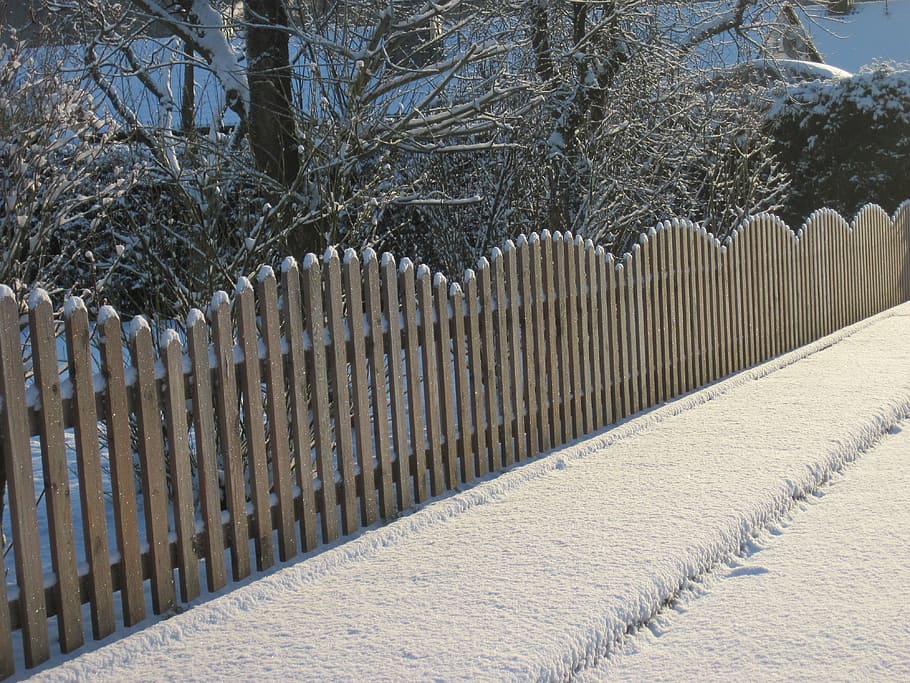 fence, snow, winter, cold, wood, snowy, frost, white, winter magic