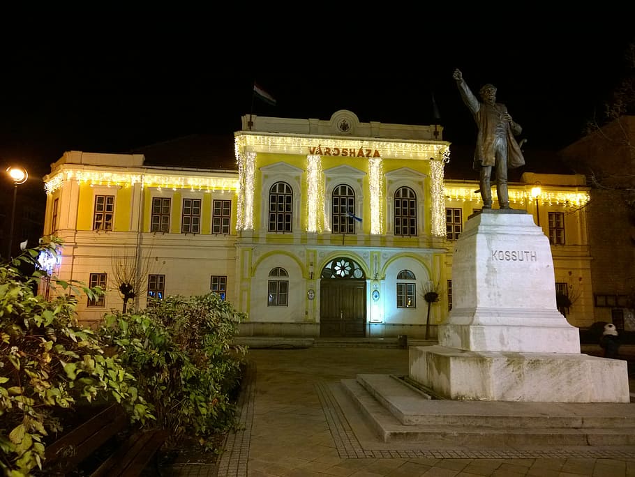van nuys, town hall, in the evening, night, illuminated, architecture HD wallpaper