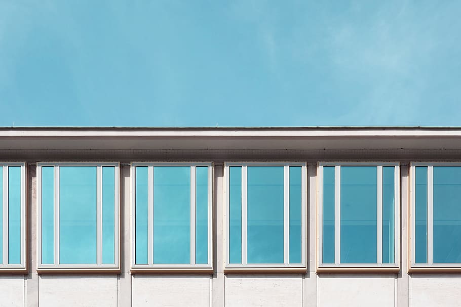 architecture, building, infrastructure, blue, window, built structure HD wallpaper